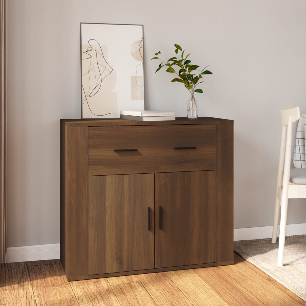 vidaXL Buffet imitation chêne marron 80x33x70 cm bois d'ingénierie