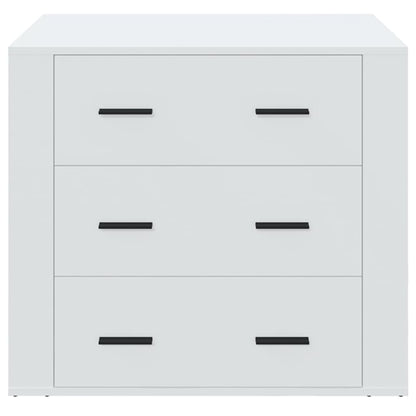 vidaXL Buffet blanc 80x33x70 cm en bois d'ingénierie