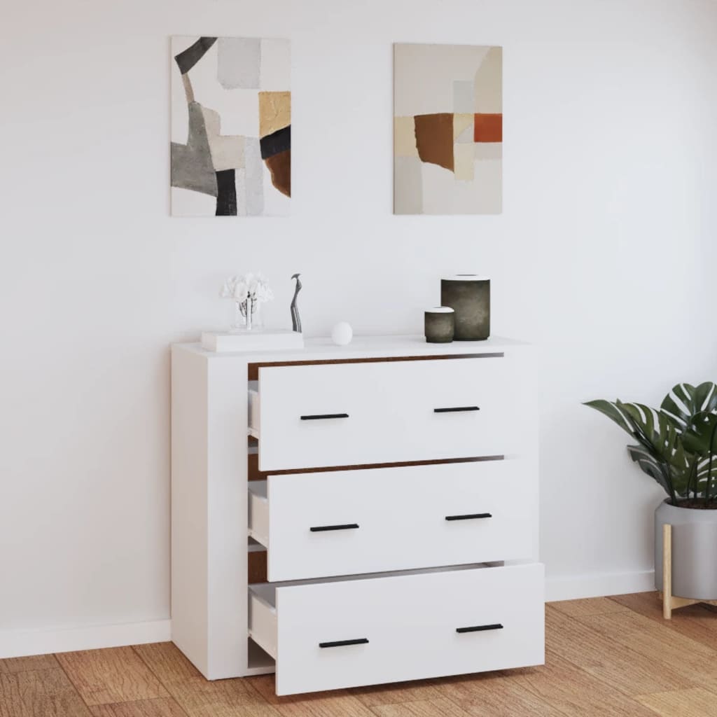 vidaXL Buffet blanc 80x33x70 cm en bois d'ingénierie