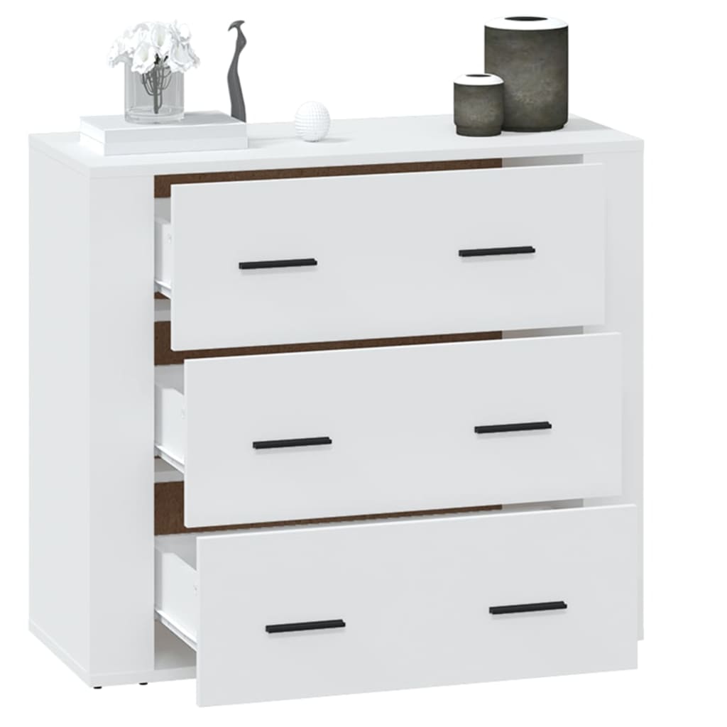 vidaXL Buffet blanc 80x33x70 cm en bois d'ingénierie
