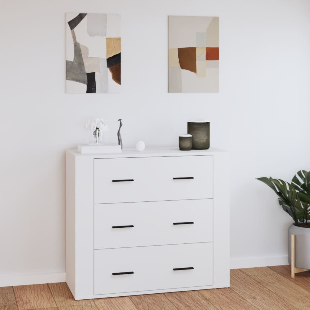 vidaXL Buffet blanc 80x33x70 cm en bois d'ingénierie