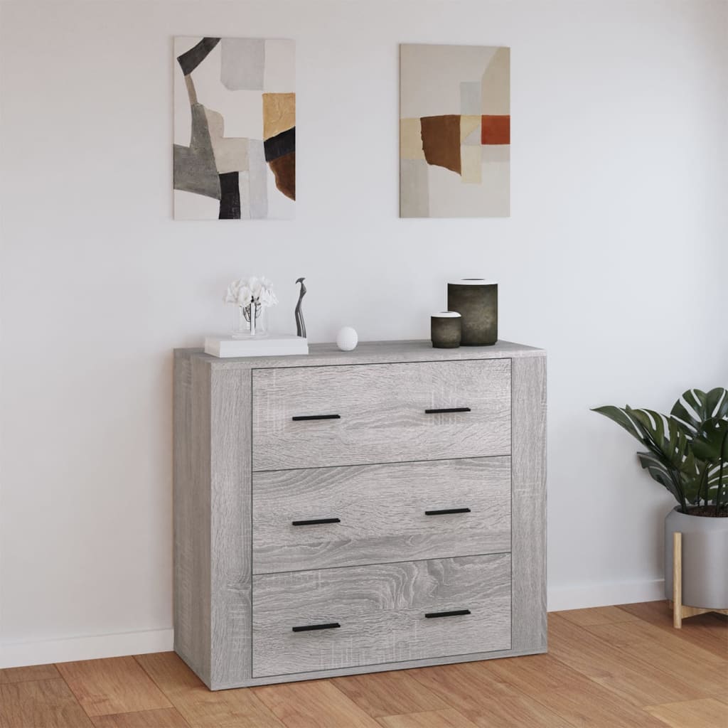 vidaXL Buffet bas gris sonoma 80x33x70 cm en bois d'ingénierie