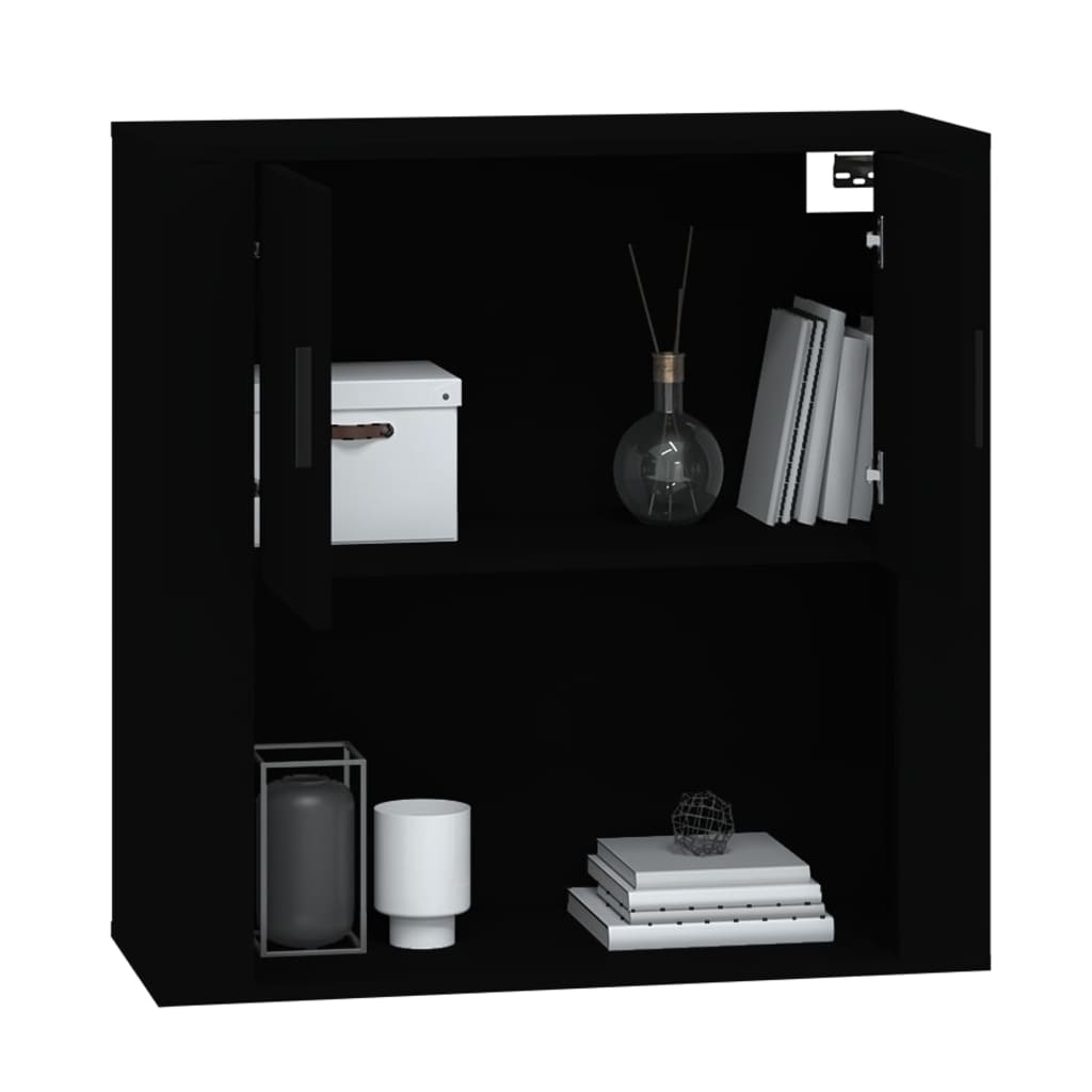 vidaXL Wandschrank Schwarz 80x33x80 cm Holzwerkstoff