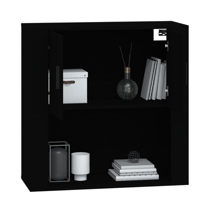 vidaXL Wandschrank Schwarz 80x33x80 cm Holzwerkstoff