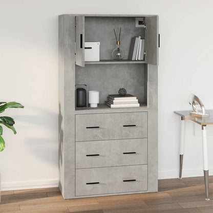 vidaXL Armoire murale gris béton 80x33x80 cm Bois d'ingénierie