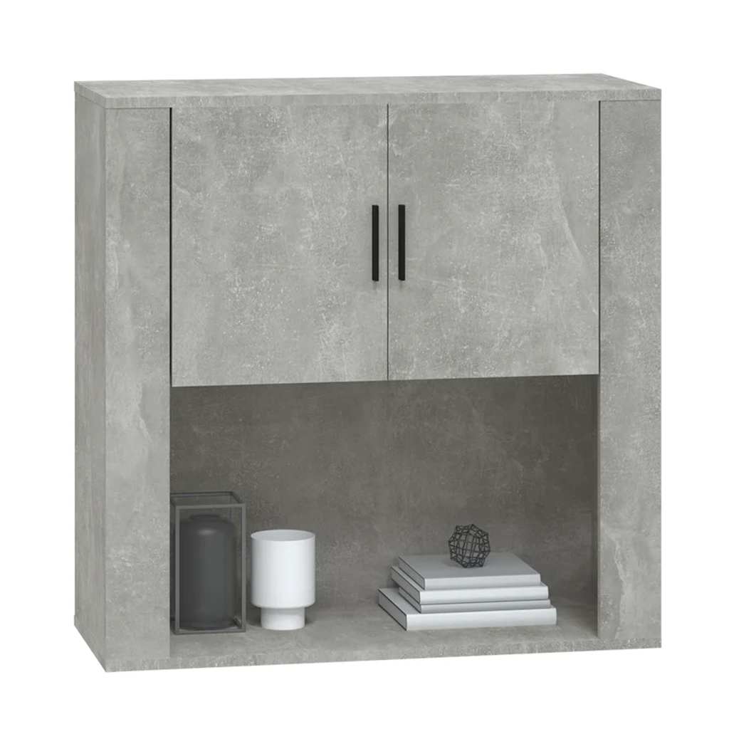 vidaXL Armoire murale gris béton 80x33x80 cm Bois d'ingénierie