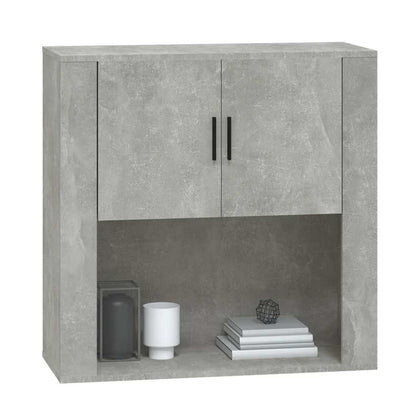 vidaXL Armoire murale gris béton 80x33x80 cm Bois d'ingénierie