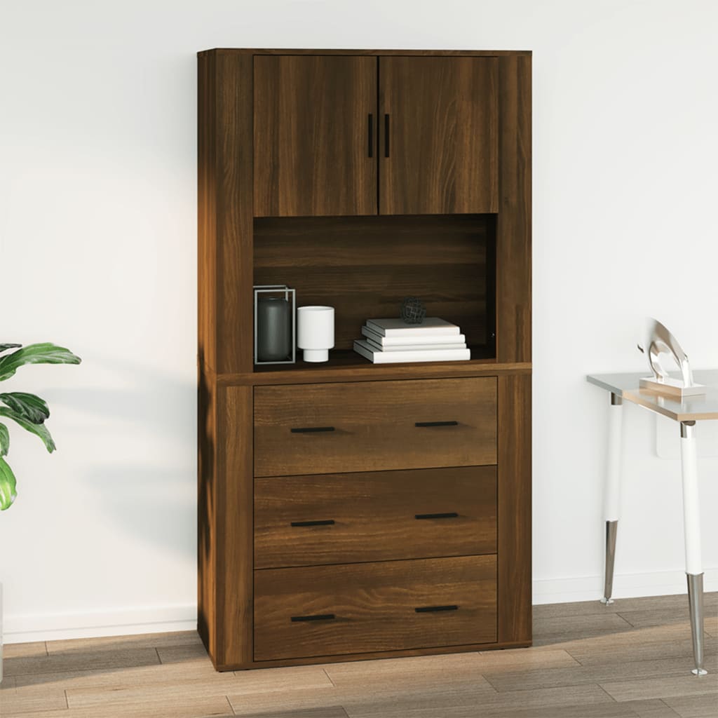 vidaXL Wandschrank Braun Eichen-Optik 80x33x80 cm Holzwerkstoff