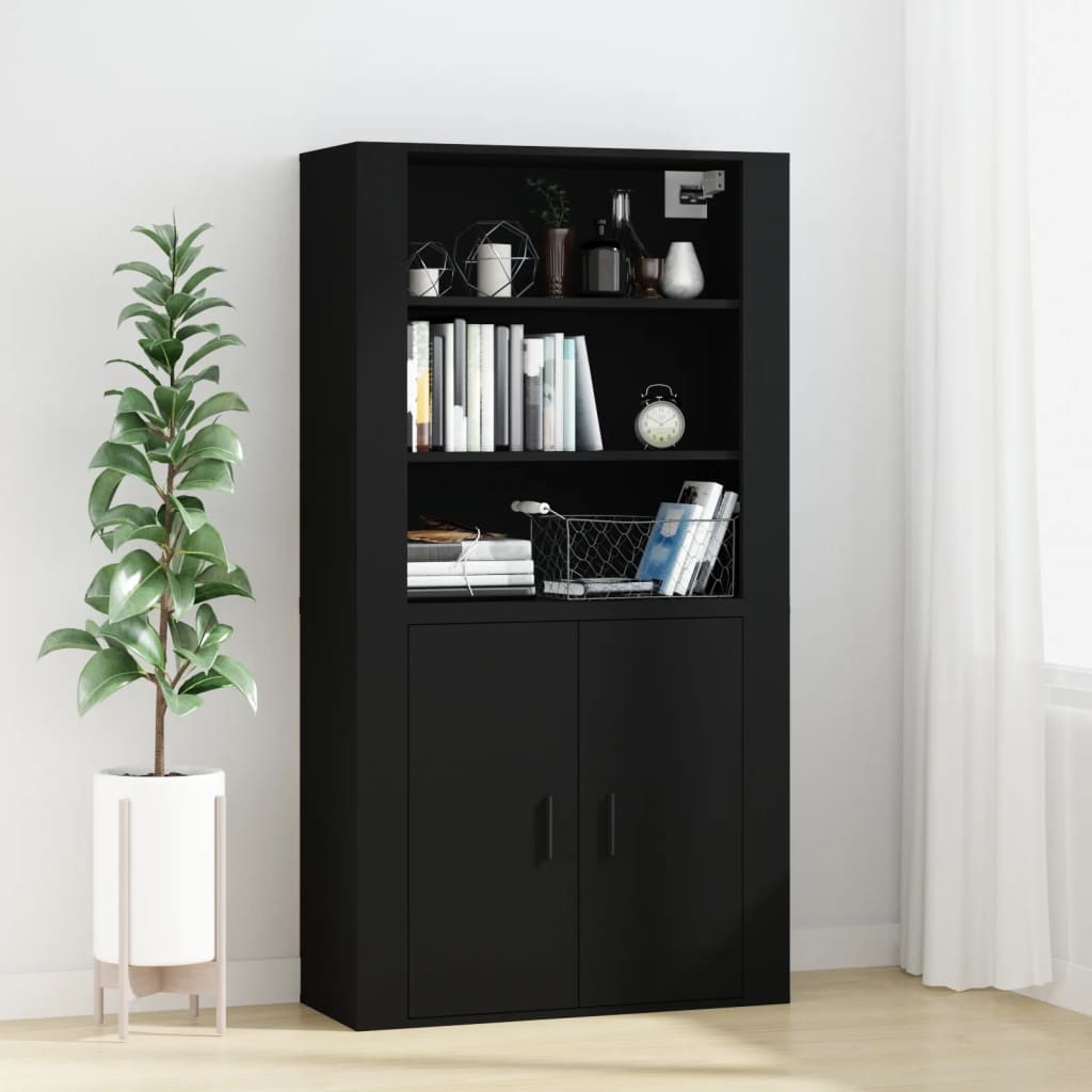 vidaXL Armoire murale Noir 80x33x80 cm Aggloméré