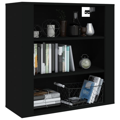 vidaXL Armoire murale Noir 80x33x80 cm Aggloméré