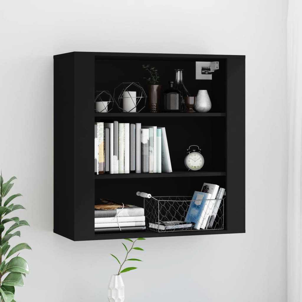 vidaXL Armoire murale Noir 80x33x80 cm Aggloméré