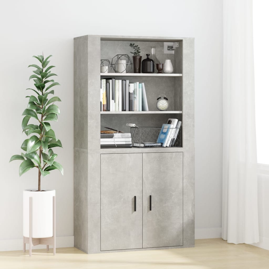 vidaXL Wandschrank Betongrau 80x33x80 cm Holzwerkstoff