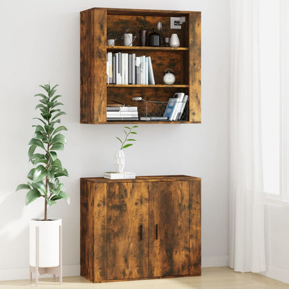 vidaXL Wandschrank Räuchereiche 80x33x80 cm Holzwerkstoff