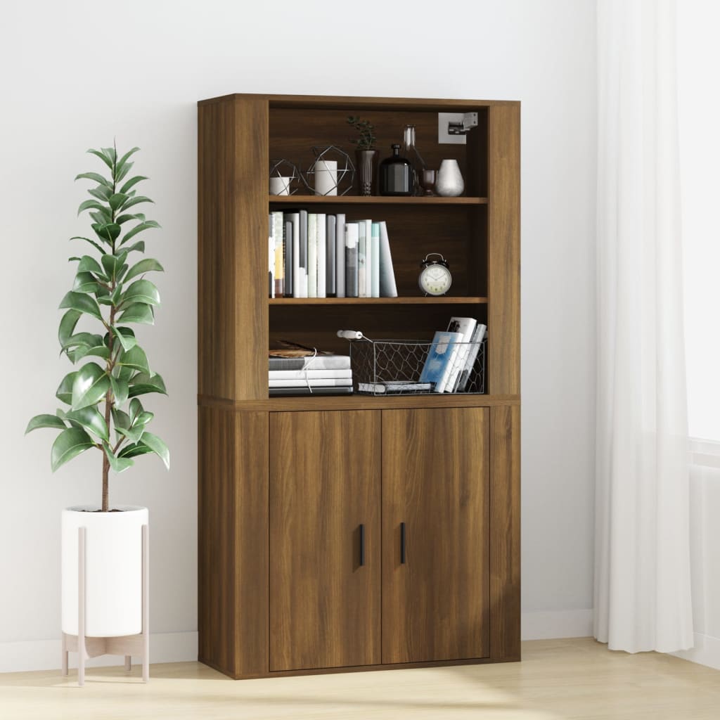 vidaXL Wandschrank Braun Eichen-Optik 80x33x80 cm Holzwerkstoff