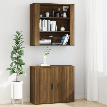 vidaXL Wandschrank Braun Eichen-Optik 80x33x80 cm Holzwerkstoff