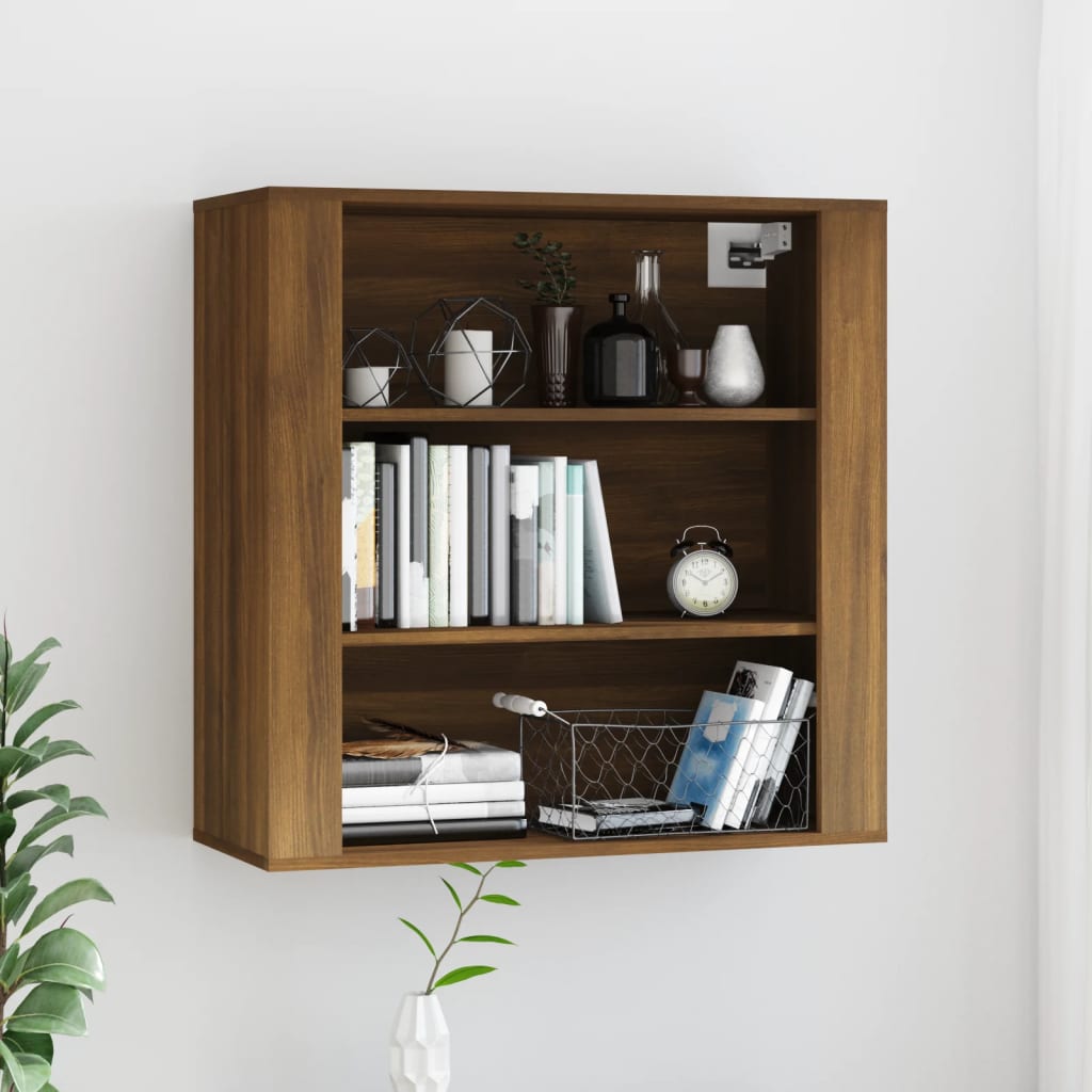 vidaXL Wandschrank Braun Eichen-Optik 80x33x80 cm Holzwerkstoff