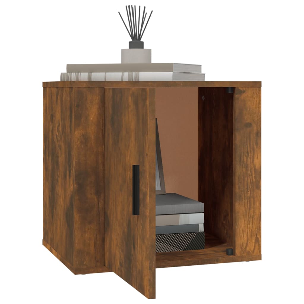 vidaXL Table de chevet chêne fumé 50x39x47 cm