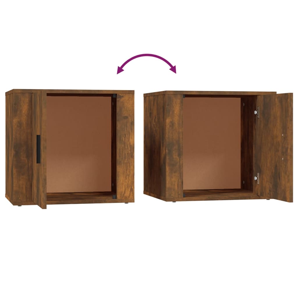 vidaXL Tables de chevet 2 pcs Chêne fumé 50x39x47 cm