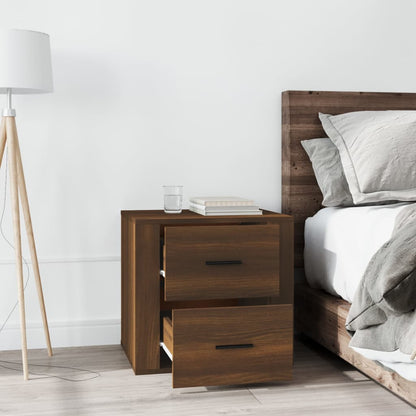 vidaXL Table de chevet Marron aspect chêne 50x39x47 cm