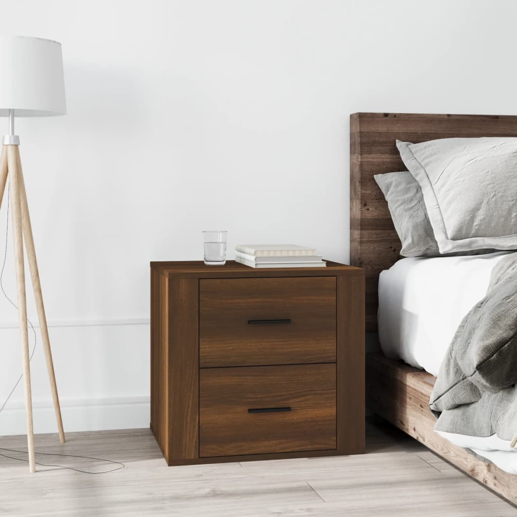 vidaXL Table de chevet Marron aspect chêne 50x39x47 cm