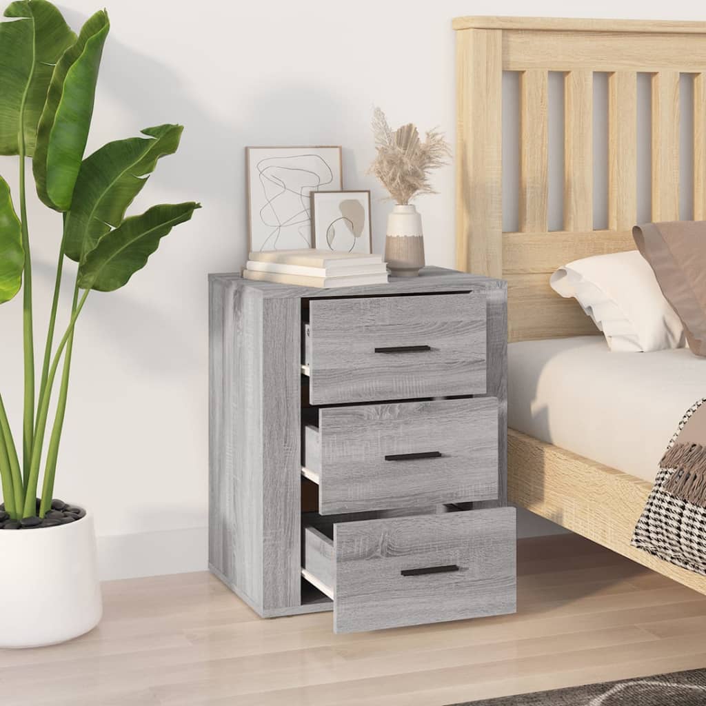 vidaXL Table de chevet gris Sonoma 50x36x60 cm bois d'ingénierie