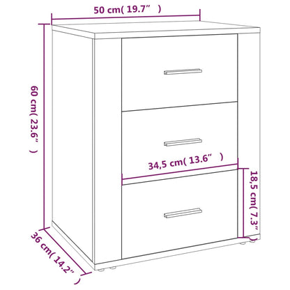 vidaXL Table de chevet gris Sonoma 50x36x60 cm bois d'ingénierie