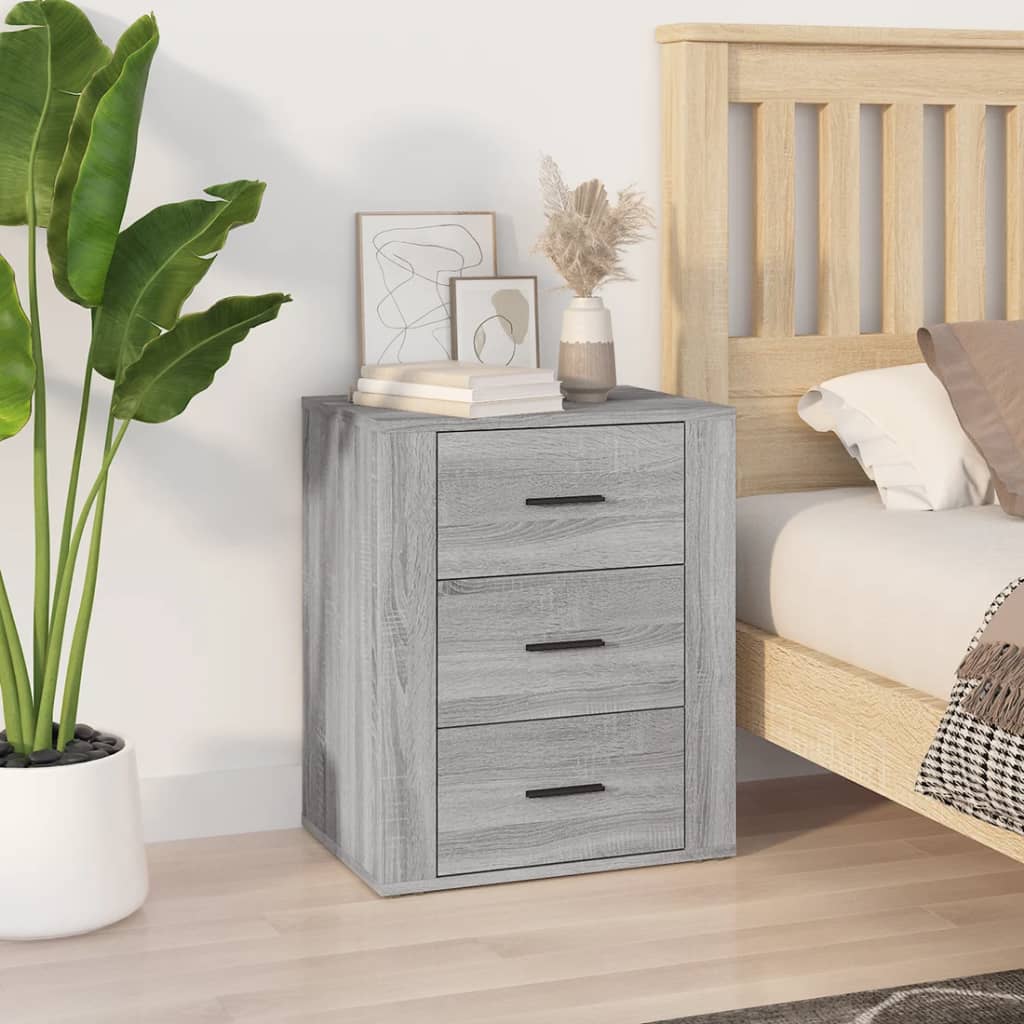 vidaXL Table de chevet gris Sonoma 50x36x60 cm bois d'ingénierie
