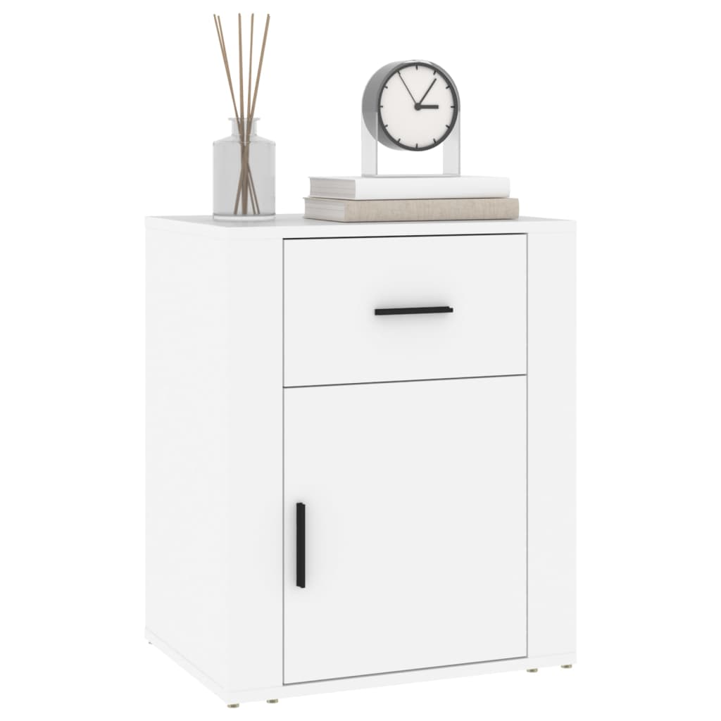 vidaXL Table de chevet blanc 50x36x60 cm en bois d'ingénierie