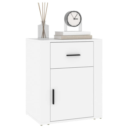 vidaXL Table de chevet blanc 50x36x60 cm en bois d'ingénierie