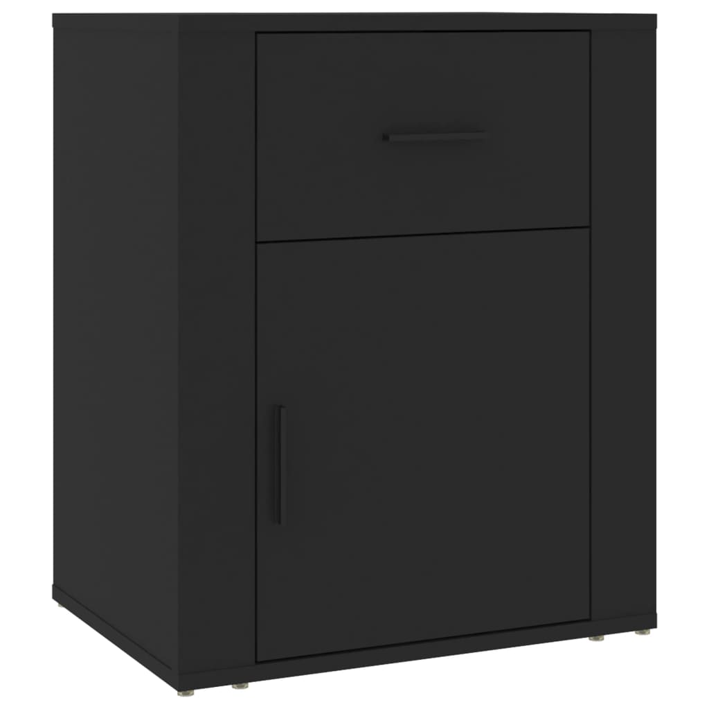 vidaXL Table de chevet noire 50x36x60 cm en bois d'ingénierie