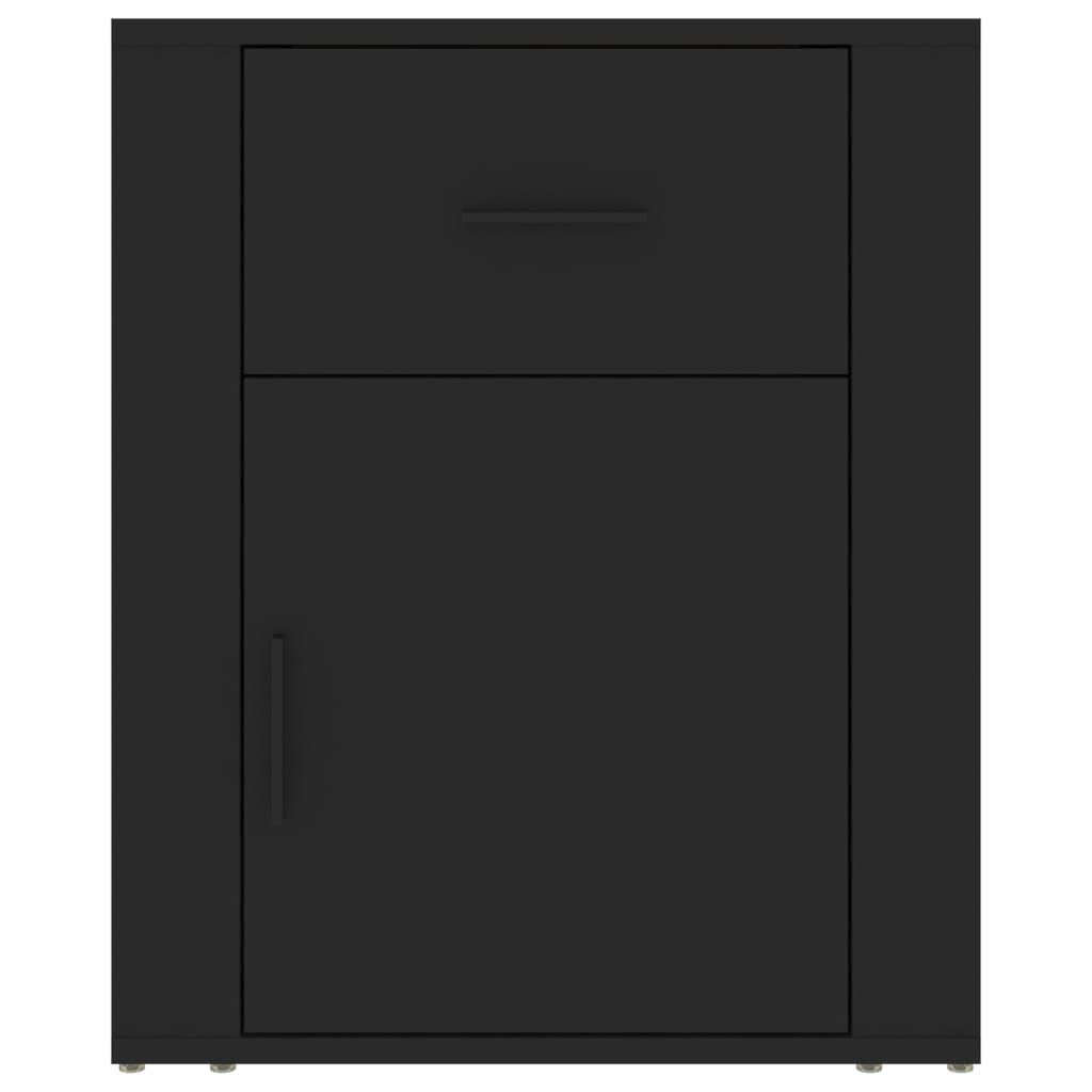 vidaXL Table de chevet noire 50x36x60 cm en bois d'ingénierie