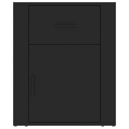 vidaXL Table de chevet noire 50x36x60 cm en bois d'ingénierie