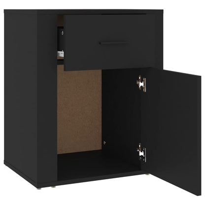 vidaXL Table de chevet noire 50x36x60 cm en bois d'ingénierie