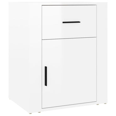 vidaXL Table de chevet blanc brillant 50x36x60 cm bois d'ingénierie