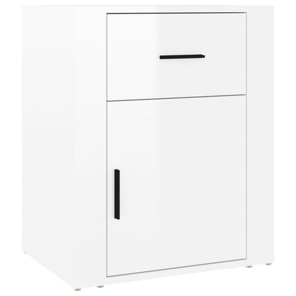vidaXL Table de chevet blanc brillant 50x36x60 cm bois d'ingénierie