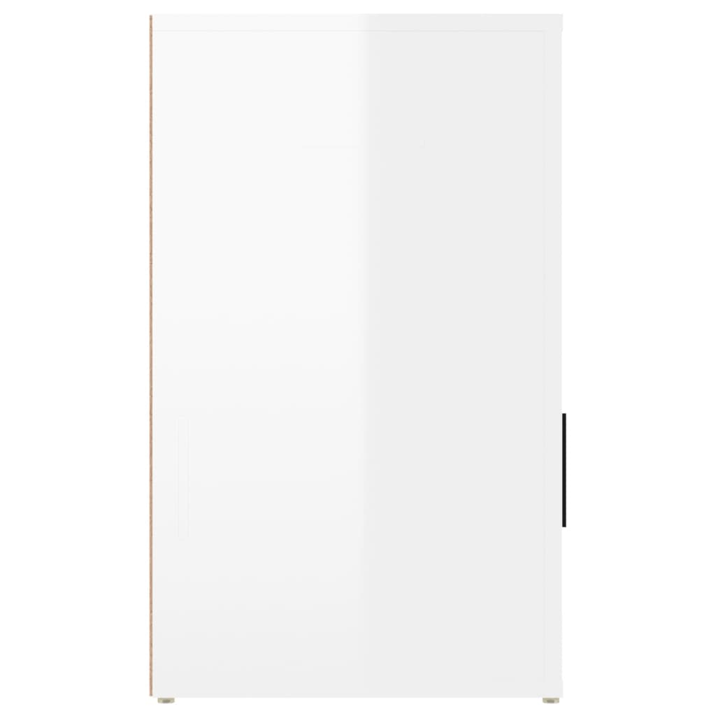 vidaXL Table de chevet blanc brillant 50x36x60 cm bois d'ingénierie