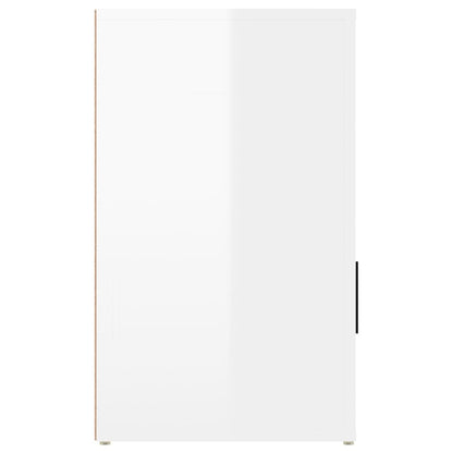 vidaXL Table de chevet blanc brillant 50x36x60 cm bois d'ingénierie