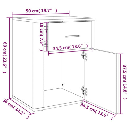 vidaXL Table de chevet blanc brillant 50x36x60 cm bois d'ingénierie