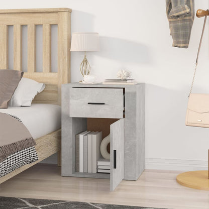 vidaXL Table de chevet gris béton 50x36x60 cm Bois d'ingénierie