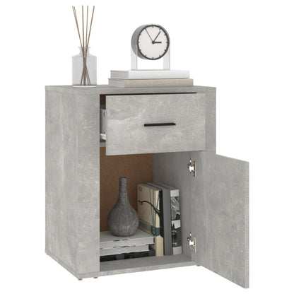 vidaXL Table de chevet gris béton 50x36x60 cm Bois d'ingénierie