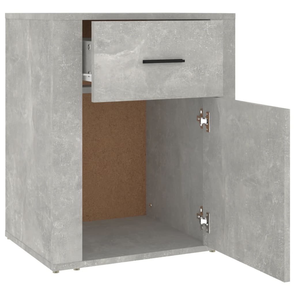 vidaXL Table de chevet gris béton 50x36x60 cm Bois d'ingénierie