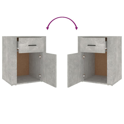 vidaXL Table de chevet gris béton 50x36x60 cm Bois d'ingénierie