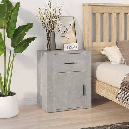 vidaXL Table de chevet gris béton 50x36x60 cm Bois d'ingénierie