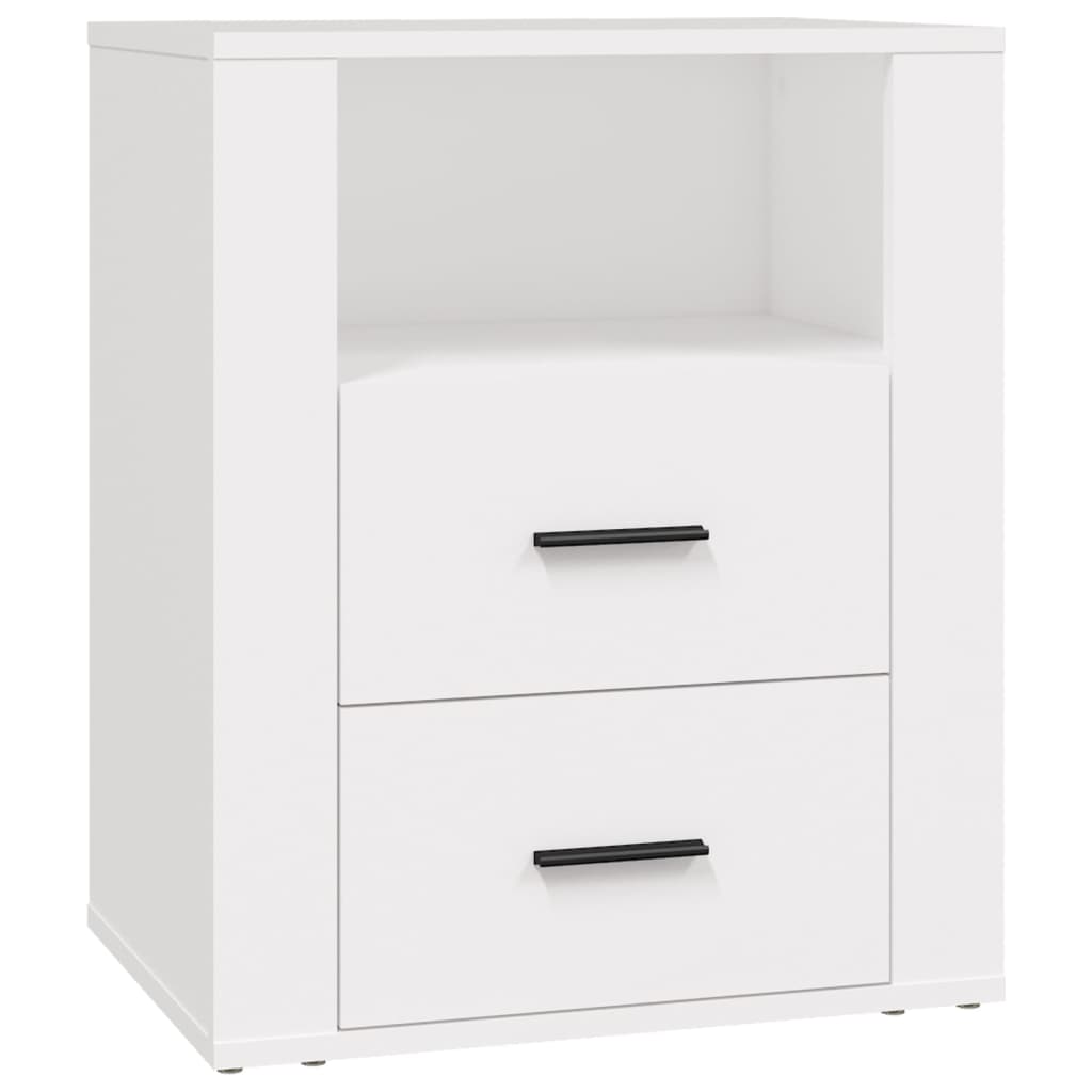 vidaXL Table de chevet blanc 50x36x60 cm en bois d'ingénierie