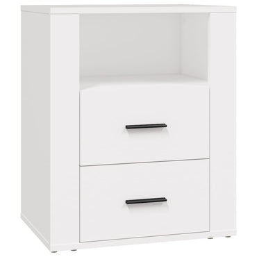 vidaXL Table de chevet blanc 50x36x60 cm en bois d'ingénierie