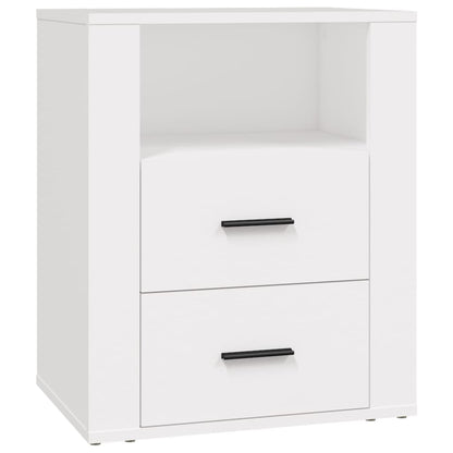vidaXL Table de chevet blanc 50x36x60 cm en bois d'ingénierie