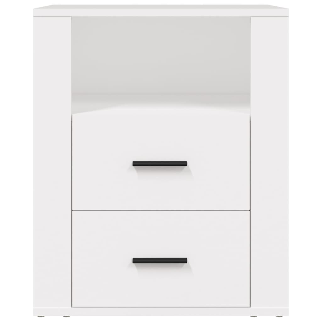 vidaXL Table de chevet blanc 50x36x60 cm en bois d'ingénierie