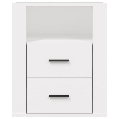 vidaXL Table de chevet blanc 50x36x60 cm en bois d'ingénierie