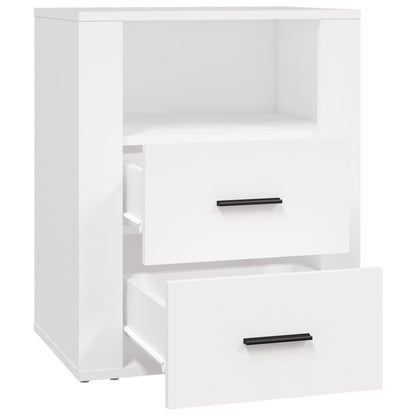vidaXL Table de chevet blanc 50x36x60 cm en bois d'ingénierie