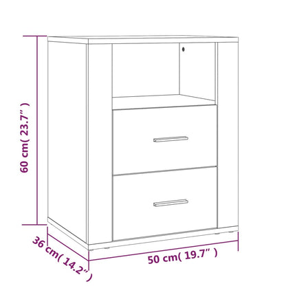 vidaXL Table de chevet blanc 50x36x60 cm en bois d'ingénierie